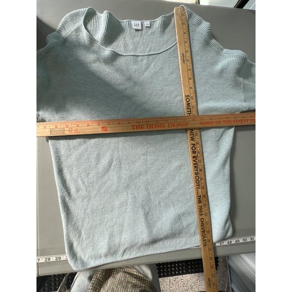 GAP Bateau Neck Pullover Sweater Women XL Mint Cotton Blend Cozy Chic Knit Fall - Picture 4 of 8